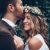 Bride and bridegroom embracing